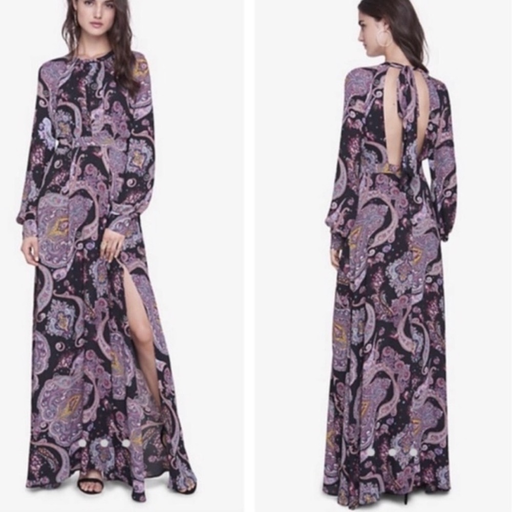 Express Backless Paisley Maxi Dress Boho Festival